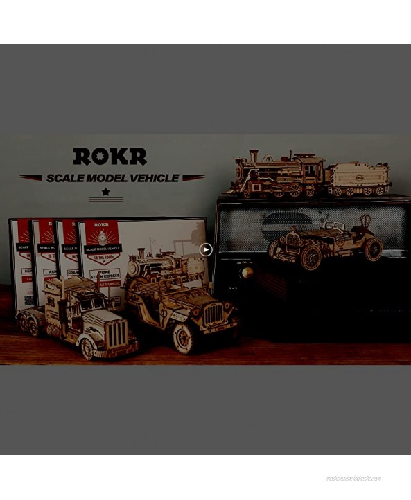 ROKR 3D Wooden Puzzles for Adults Mechanical Models Kits to Build Heavy Truck