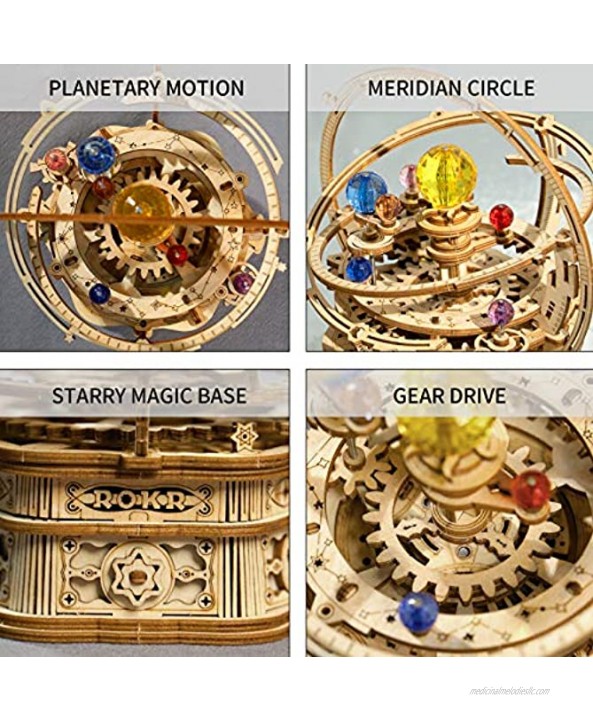 ROKR 3D Wooden Puzzles Model Building Kits Mechanical Music Box Kits Creative Gift for Kids on Birthday Christmas Day