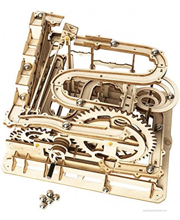 ROKR Marble Run Wooden Model Kits 3D Puzzle Mechanical Puzzles for Teens and AdultsWaterwheel Coaster