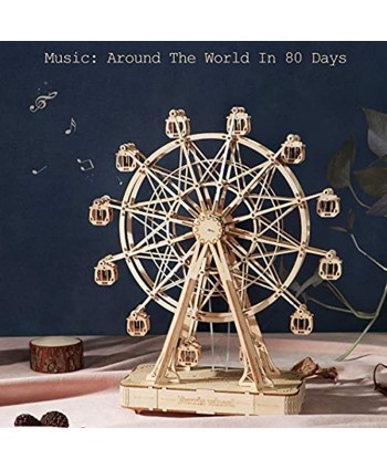 Rolife 3D Wooden Puzzles Ferris Wheel Music Box Model to Build Building Kit