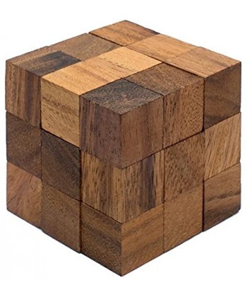 Snake Cube: Handmade & Organic Twisty 3D Brainteaser Wooden Puzzle for Adults from SiamMandalay with SM Gift BoxPictured
