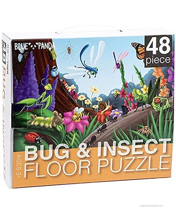 48-Piece Giant Floor Jigsaw Puzzles for Kids Jumbo Bugs Game 2 x 3 Feet