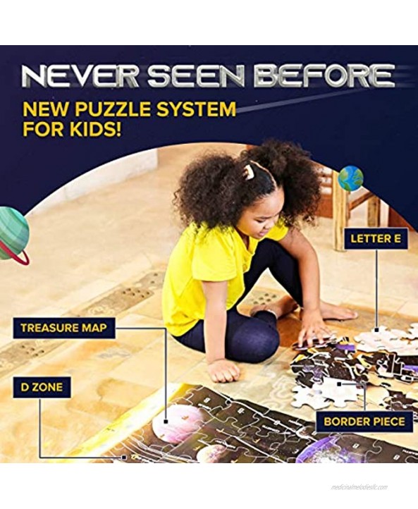 A2PLAY USA Innovative 48 Piece Floor Puzzle for Kids & Treasure Map System Jigsaw Puzzles for Kids Toddlers Preschool Age 3,4,5,6 Extra Large Childrens Puzzles 2 x 3 feet Long