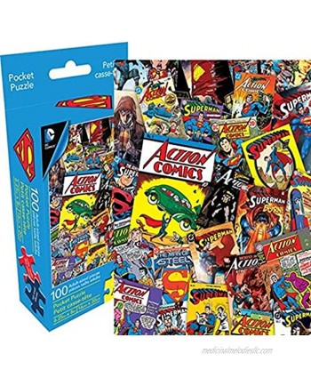 Aquarius DC Comics Superman Collage 100 Piece Adult Pocket Jigsaw Puzzle