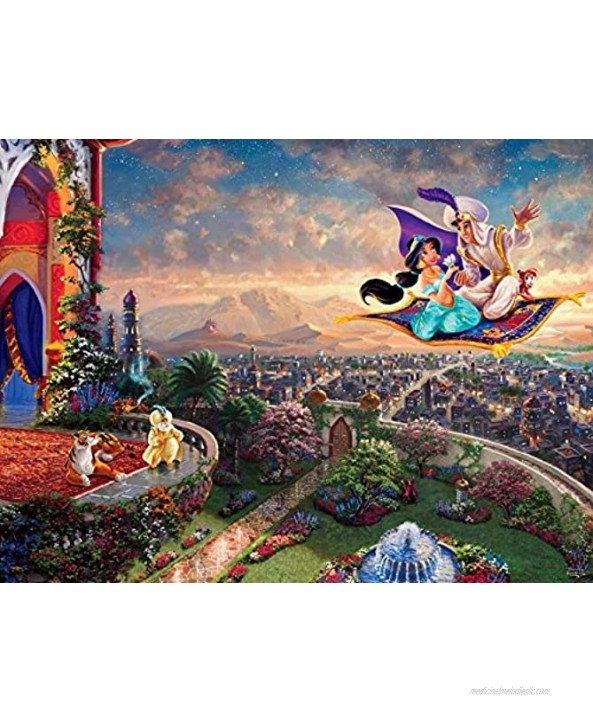 Ceaco Thomas Kinkade The Disney Dreams Collection 4 in 1 Multipack Aladdin Winnie the Pooh Beauty & the Beast The Little Mermaid Jigsaw Puzzles 4 500 Pieces