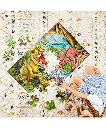 Giant Jigsaw Floor Puzzle for Kids Dinosaur 2.9 x 1.9 Ft 35.3 x 23.5 in 48 Pieces