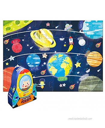 Kids Puzzles Ages 4-8 24 Piece Solar System Puzzles for Kids Ages 4-8 Planet Learning Space Puzzles for Kids Ages 3-5 for Boys and Girls Fancy Toddler Puzzles with Rocket Storage Box