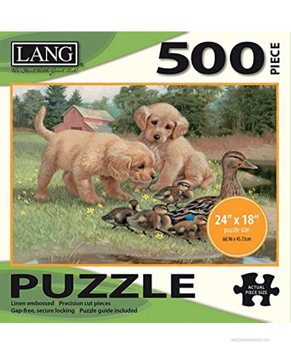 LANG 500 Piece Puzzle -Follow the Leader Artwork by Jim Lamb Linen Finish 24” x 18” Completed
