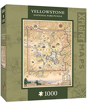 MasterPieces Xplorer Maps 1000 Puzzles Collection Yellowstone Map 1000 Piece Jigsaw Puzzle