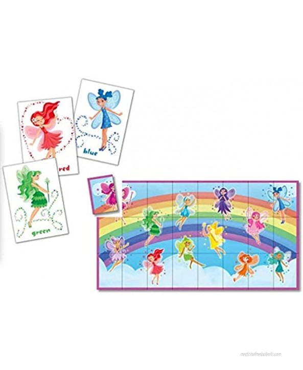 Peaceable Kingdom Fairies 24 Card Color Match Up Memory Game and Floor Puzzle for Kids