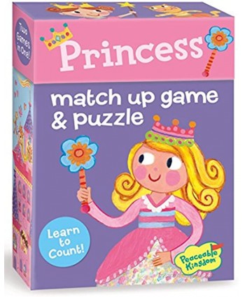 Peaceable Kingdom Press Princess 2-in-1 Match Up Memory Game & Floor Puzzle 24 Piece