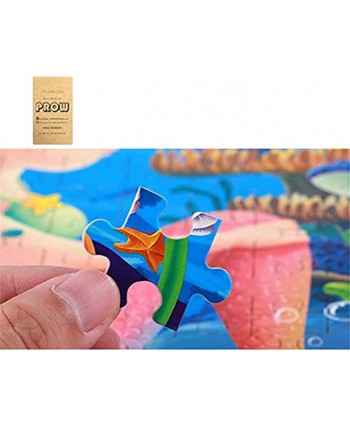 PROW Bright Color HD Wooden Jigsaw Puzzles 200 Piece Underwater World Educational Toys with Iron Storage Box Kids Traveling Games for Boys and Girls Gift