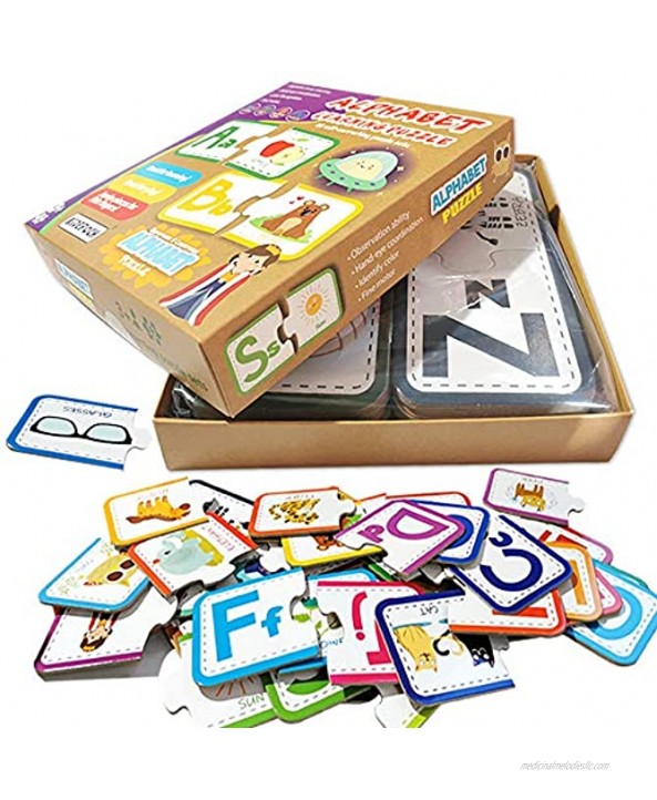 Puzzles for Kids Ages 3-4 – 26 Sets Self-Correcting Alphabet Puzzles for Toddlers Perfect Matching Puzzles for Kids Ages 3-5