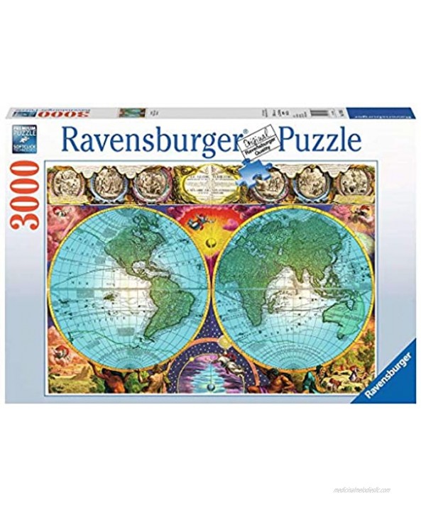 Ravensburger Antique Map Puzzle 3000 Piece Jigsaw Puzzle for Adults – Softclick Technology Means Pieces Fit Together Perfectly