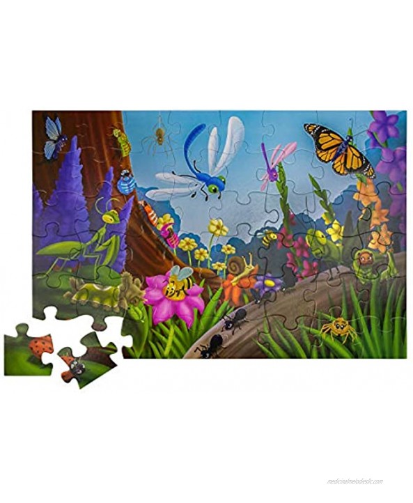 Suwimut 48 Piece Giant Floor Puzzle Bugs and Insects Large Toy Puzzles for Kids 3 4 5 6 Year Old Boys and Girls 35.4 x 23.6 Inches