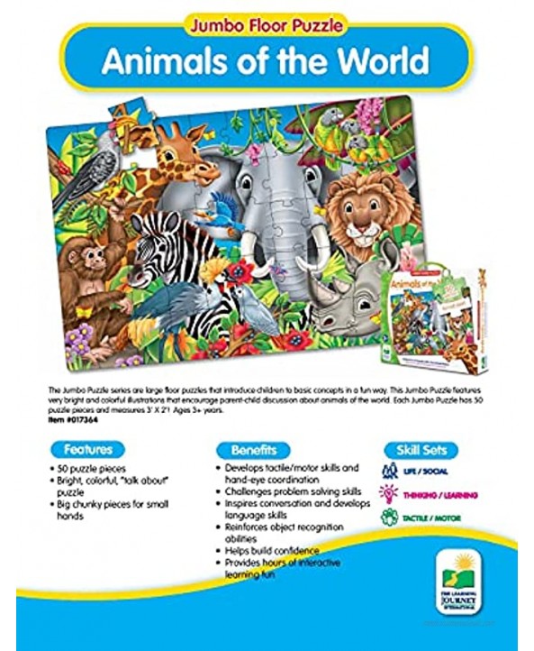 The Learning Journey: Jumbo Floor Puzzles Animals of The World Kids Puzzles Kids Floor Puzzles For Kids Ages 4-8 Animal Puzzle Award Winning Educational Toys