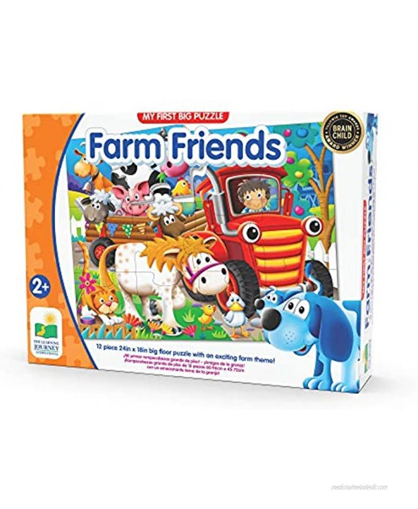 The Learning Journey My First Big Floor Puzzle Farm Friends 12 Piece Toddler Puzzle 2 X 1.5' Educational Gifts for Boys & Girls Ages 2 & Up Multi