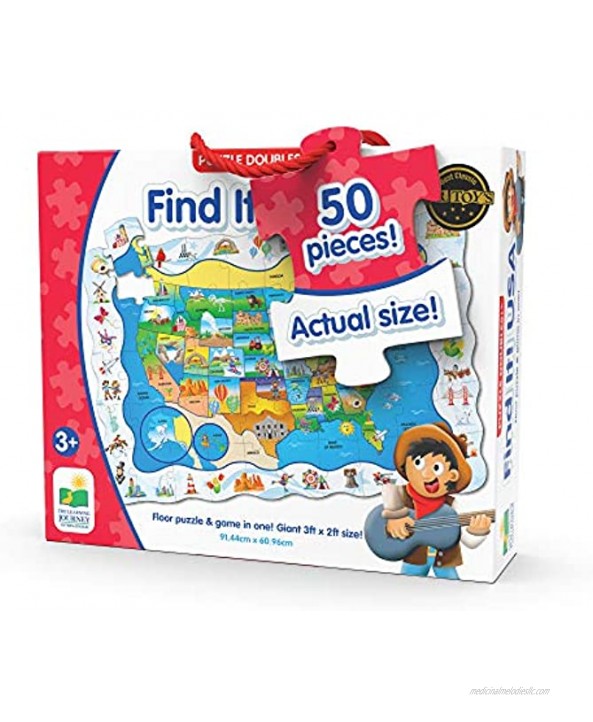 The Learning Journey Puzzle Doubles Find It! USA 50 Piece Puzzle Toddler Toys & Gifts for Boys & Girls Ages 3 and Up Award Winning Puzzle Model: 697368