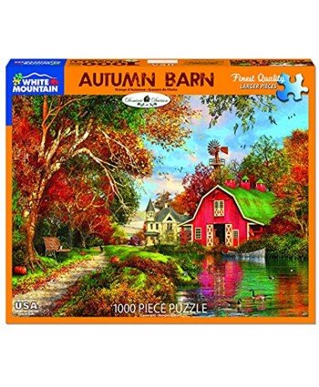 White Mountain Puzzles Autumn Barn 1000 Piece Jigsaw Puzzle