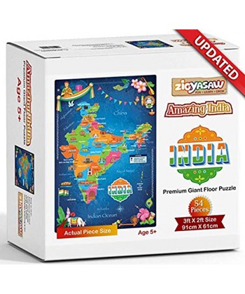 ZiGYASAW India Premium Giant Floor Puzzle Game | Creative Challenging Educational Puzzles for KidsAbove 3 Years