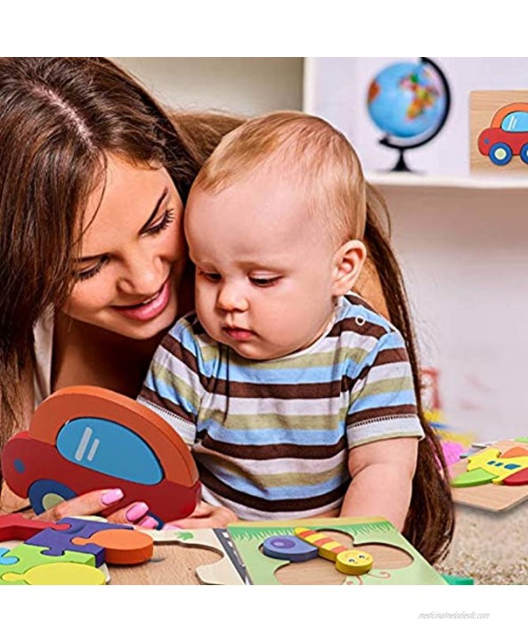 10 Pack Wooden Jigsaw Puzzles for Toddlers Kids 3 4 Years Old Educational Toys for Boys and Girls