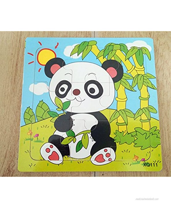 10 Sets Different Wooden Puzzles Kids Children Animal Toys Age 1-4 Ladybug Giraffe Panda Pig Snail etc.