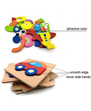6 Sets Zooshine Wooden Animal Pegged Puzzles for Toddler 1 2 3 4 Parent-Child Games Educational Toy Gift for Toddlers