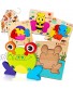 First Play Animal Jigsaw 4 Wooden Puzzles | Chunky Pieces & Board Outline for Toddlers | Ideal Educational Gift Toy for Curious 2 3 4 Year Old Boys Girls | Easy Storage & Travel