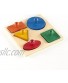 Guidecraft Geometric Colorful Puzzle Board 5 Shapes: Kids Early Learning Educational and Development Toy
