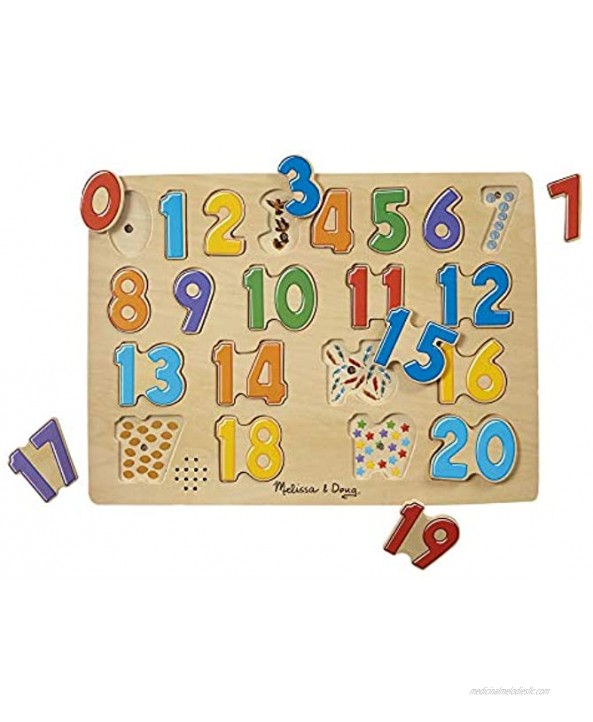 Melissa & Doug Numbers Sound Puzzle Wooden Puzzle With Sound Effects 21 pcs