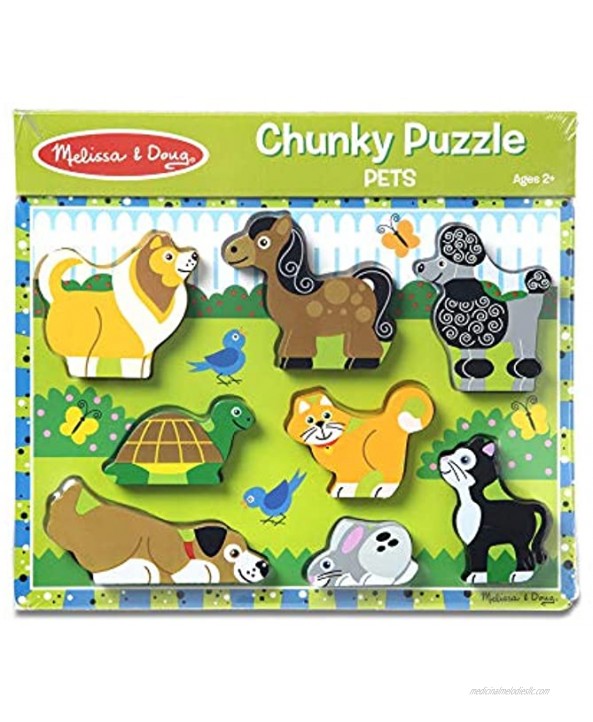 Melissa & Doug Pets Wooden Chunky Puzzle 8 pcs
