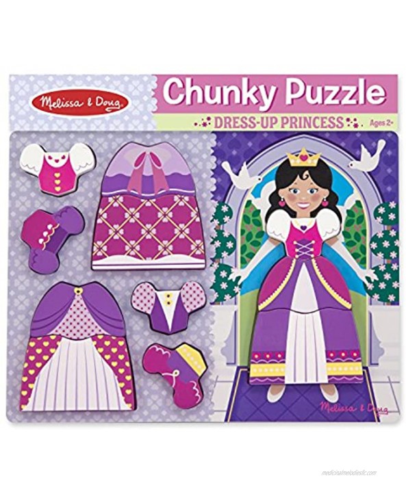 Melissa & Doug Princess Dress-Up Wooden Chunky Puzzle 11 pcs