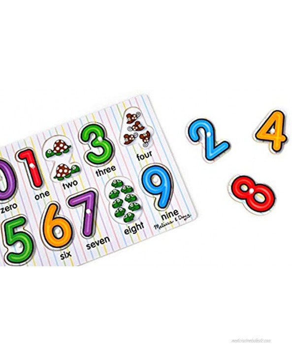 Melissa & Doug See-Inside Numbers Wooden Peg Puzzle 10 pcs