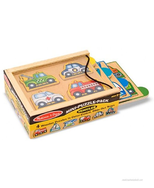 Melissa & Doug Vehicles Mini-Puzzle Pack