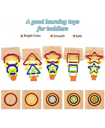 Montessori Toys for Toddlers 1 2 3 4 Year Old Wooden Educational Shape Puzzles Gifts for Boys Girls Age 1-4 Color&Shape Sorting Learning Toys Birthday Present