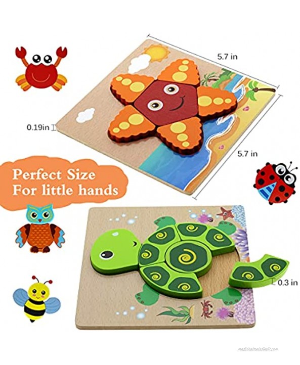 Puzzles Toddler Toys for 3 Year Old Boys Girls STEM Kids Infant Baby Learning Educational Toys Gifts Animal Wooden Jigsaw Puzzles Games Montessori Toys for Toddlers Birthday Halloween