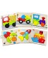 SKYFIELD Wooden Gift Toys for 1 2 3 Years Old Boys Girls. Toddler Car Truck Train Puzzle Learning Educational Toys Stem Montessori Toy for Baby 12 Month and Up. 6 Puzzle Sets Vehicle Puzzles