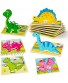 UNIH Toddler Dinosaur Wooden Puzzles Educational Toys for 2 3 4 Year Old Boys Girls 6 Pack