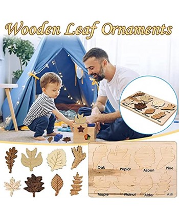 Wooden Leaf Puzzle Montessori Puzzle Leaves Wall Art Home Decor Montessori Toys for Kids Wooden Jigsaw Puzzles for Toddlers Educational Learning Preschool Toys Boys Girls Birthday Gift A