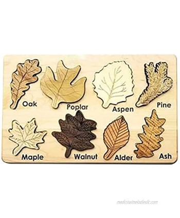 Wooden Leaf Puzzle Montessori Puzzle Leaves Wall Art Home Decor Montessori Toys for Kids Wooden Jigsaw Puzzles for Toddlers Educational Learning Preschool Toys Boys Girls Birthday Gift A