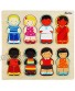 Wooden Puzzle for Toddlers 1-3 Children of The World Racial Cognition Dress-up Peg Puzzle Educational Toys 24 Pieces Mix and Match Boys and Girls Multicultural Diversity Toys for Kids