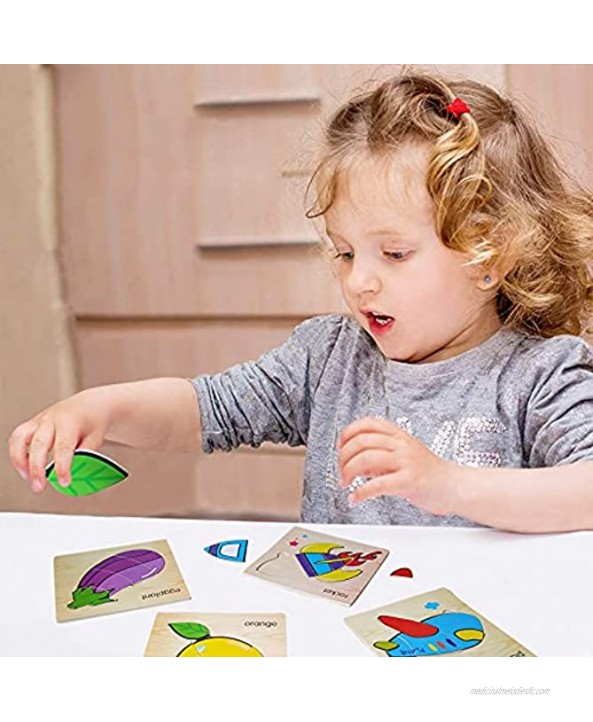 Wooden Puzzles for Toddlers 1-3 Tenrry 6 Pack Toddler Puzzles Puzzles for Kids Ages 2-4 Toddler Learning Toys Toddler Puzzles Ages 2-4 1 2 3 4 Year Old Girl Boy Gifts Early Educational Toys