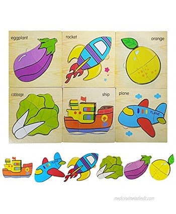 Wooden Puzzles for Toddlers 1-3 Tenrry 6 Pack Toddler Puzzles Puzzles for Kids Ages 2-4 Toddler Learning Toys Toddler Puzzles Ages 2-4 1 2 3 4 Year Old Girl Boy Gifts Early Educational Toys