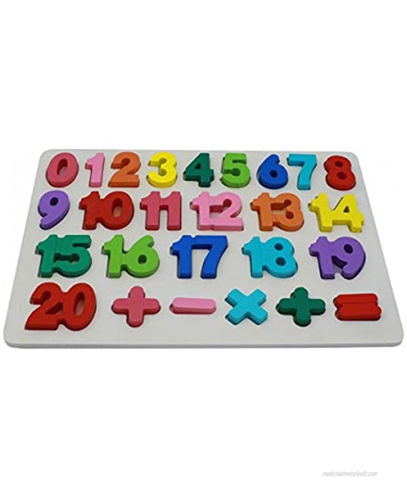 XiaoYao Wooden Number Puzzles Preschool Educational Learning Board Toys for Over 3 Years Old Kids Toddlers
