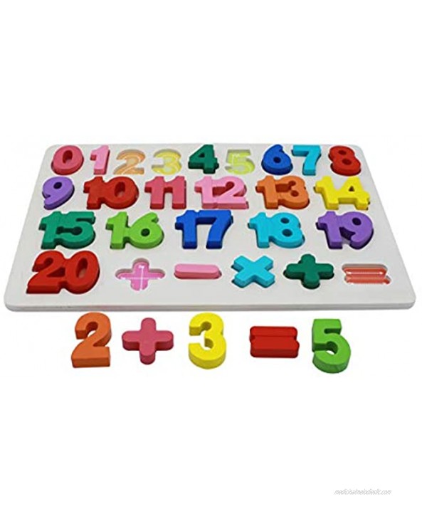 XiaoYao Wooden Number Puzzles Preschool Educational Learning Board Toys for Over 3 Years Old Kids Toddlers