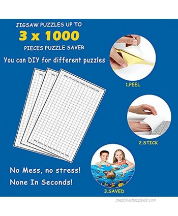 20 Sheets Puzzle Saver Puzzle Glue and Frame No Mess Puzzle Saver Kit for Large Puzzles Use These Puzzle Glue Sheets to Preserve Your Finished Puzzle Save Up to 3 x 1000 Piece Puzzles for Adults