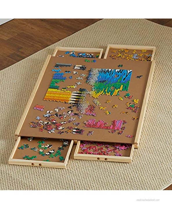 Basics Extra Large 1,500 Piece Puzzle Board and Organizer with Four Sliding Drawers