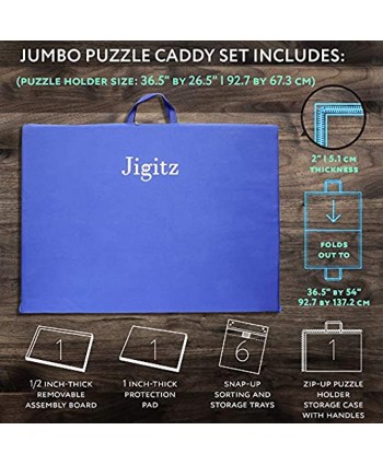 Jigitz Jigsaw Puzzle Case – 1500 Piece Puzzle Caddy Portable Puzzle Storage Case with Handles and Sorting Trays