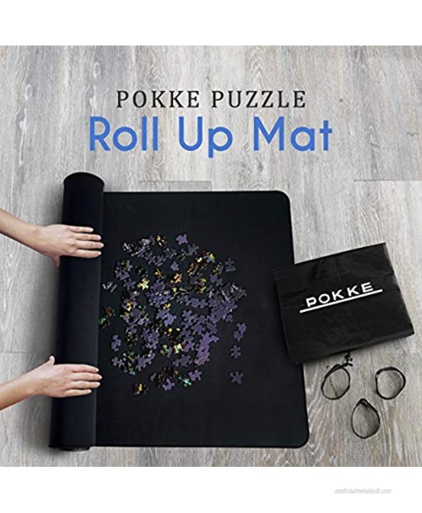 Jigsaw Puzzle Mat Roll Up 2,000 Pieces Large 42x26 in Waterproof & Rubberized Stow and Go Puzzle Mat No Pop Foam Tube & Bag Easy Store for 1000 1500+ Pokke
