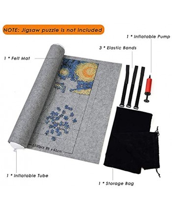 Jigsaw Puzzle Roll Up Mat Transport and Store Puzzle Blanket Play Mat for Up to 1500 Pieces Puzzles Travel Storage Bag